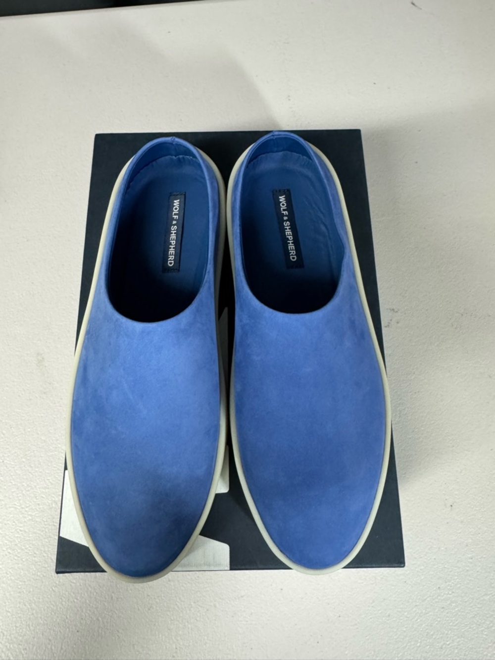 Blue Slip-On Suede Sneakers - Picture 3 of 8